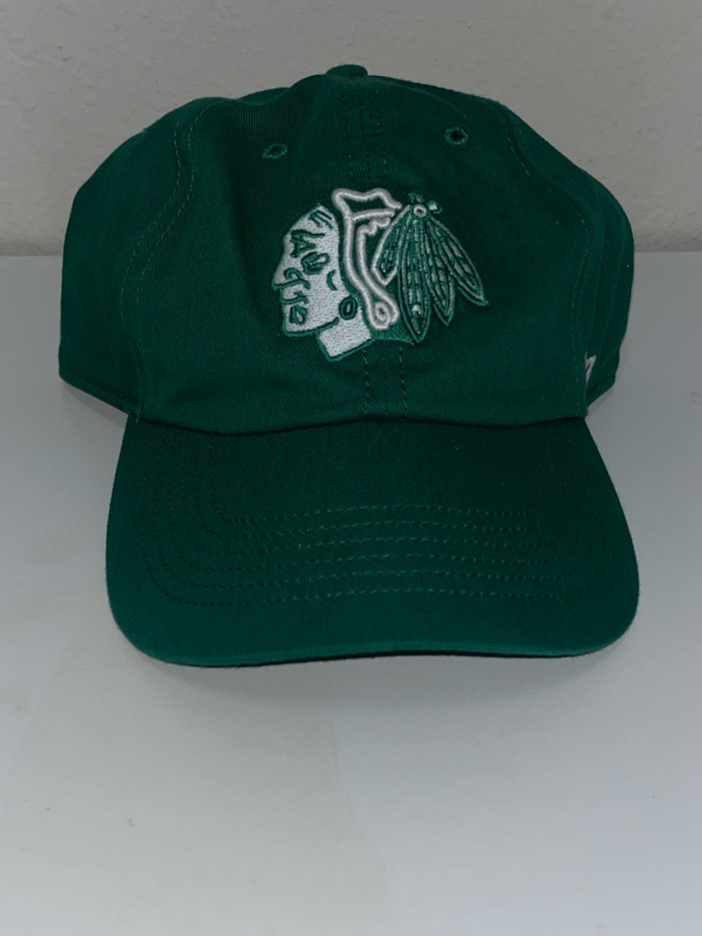 Chicago Blackhawks ‘47 Green Baseball Cap with White Stitching